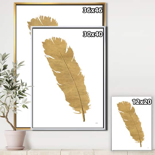 Designart - Glam pure Gold Feather II